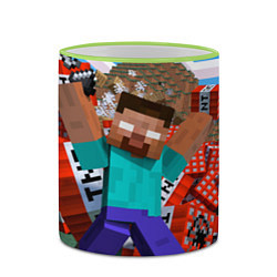 Кружка 3D Minecraft Man, цвет: 3D-светло-зеленый кант — фото 2