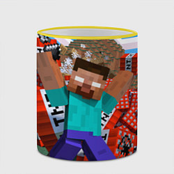 Кружка 3D Minecraft Man, цвет: 3D-желтый кант — фото 2