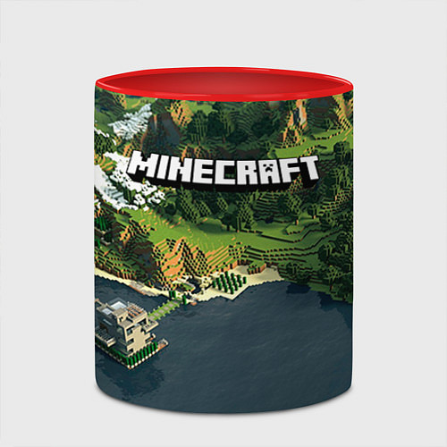 Кружка цветная Minecraft Location / 3D-Белый + красный – фото 2
