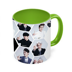 Кружка 3D EXO Boys, цвет: 3D-белый + светло-зеленый