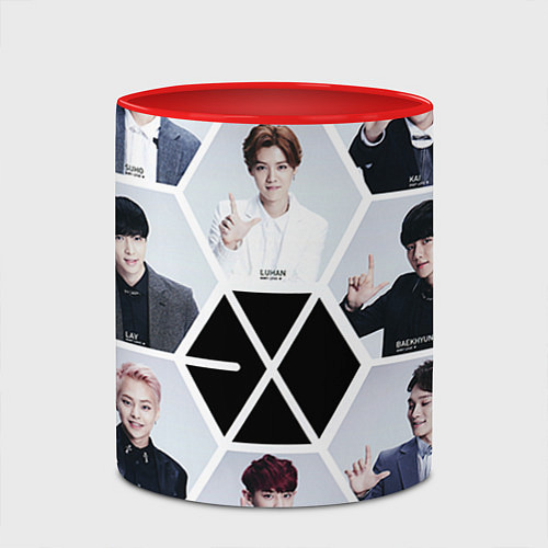 Кружка цветная EXO Boys / 3D-Белый + красный – фото 2