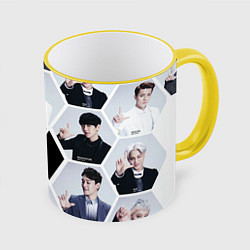 Кружка 3D EXO Boys, цвет: 3D-желтый кант