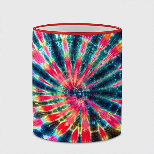 Кружка цветная Tie dye / 3D-Красный кант – фото 2