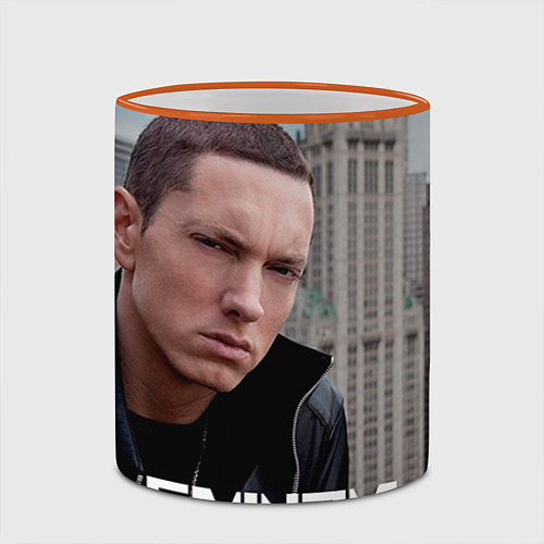 Кружка цветная Eminem: It's Rap / 3D-Оранжевый кант – фото 2