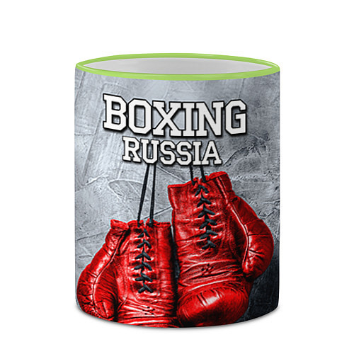 Кружка цветная Boxing Russia / 3D-Светло-зеленый кант – фото 2