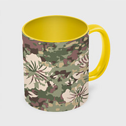Кружка 3D Камуфляж, цвет: 3D-белый + желтый