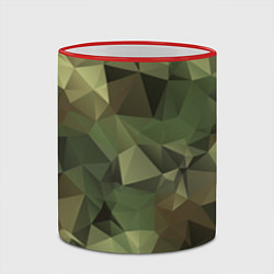 Кружка 3D Полигональный камуфляж, цвет: 3D-красный кант — фото 2