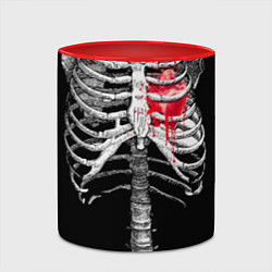 Кружка 3D Скелет с сердцем, цвет: 3D-белый + красный — фото 2