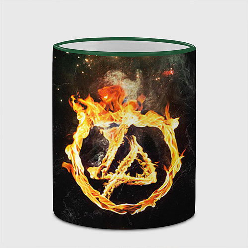 Кружка цветная Linkin Park: Burning the skies / 3D-Зеленый кант – фото 2