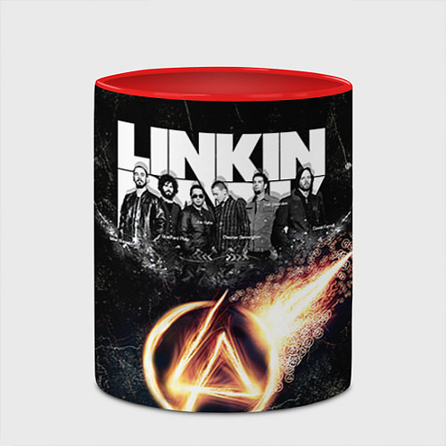 Кружка цветная Linkin Park: Comet / 3D-Белый + красный – фото 2