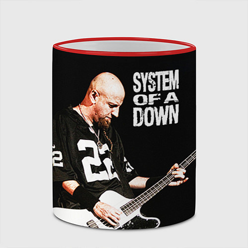 Кружка цветная System of a Down / 3D-Красный кант – фото 2