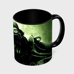 Кружка 3D Fallout Robot, цвет: 3D-белый + черный