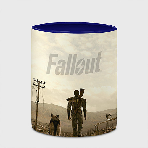 Кружка цветная Fallout City / 3D-Белый + синий – фото 2