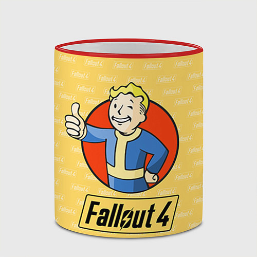 Кружка цветная Fallout 4: Pip-Boy / 3D-Красный кант – фото 2