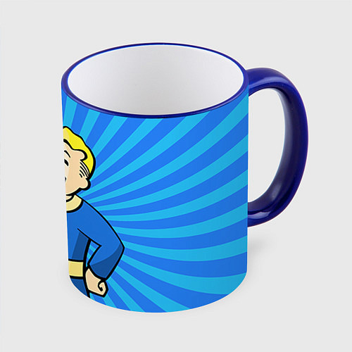 Кружка цветная Fallout Blue / 3D-Синий кант – фото 1