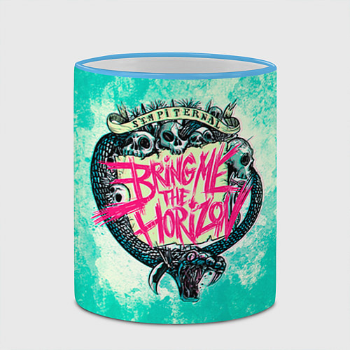 Кружка цветная BMTH: Sempiternal / 3D-Небесно-голубой кант – фото 2