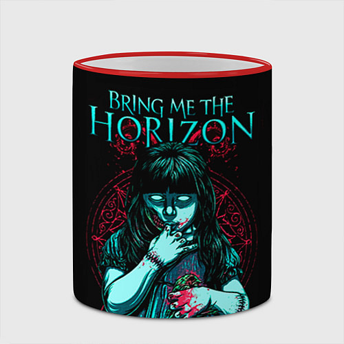 Кружка цветная BMTH: Zombie Girl / 3D-Красный кант – фото 2