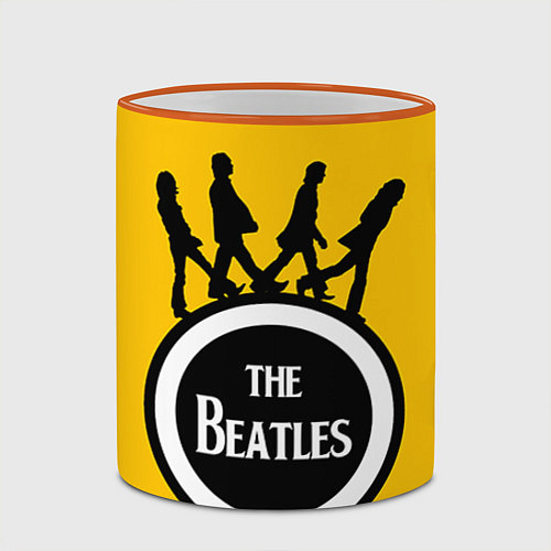 Кружка цветная The Beatles: Yellow Vinyl / 3D-Оранжевый кант – фото 2
