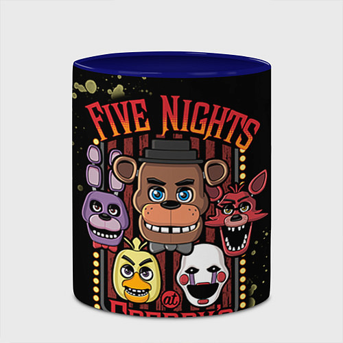 Кружка цветная Five Nights At Freddy's / 3D-Белый + синий – фото 2