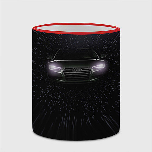 Кружка цветная Audi / 3D-Красный кант – фото 2