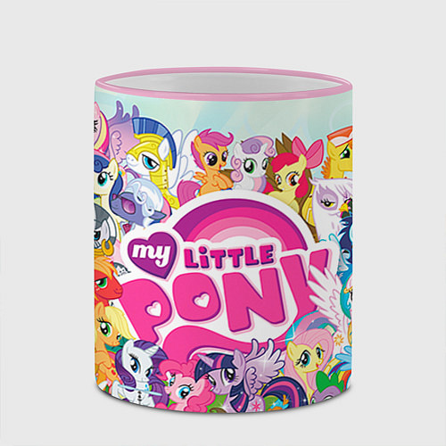 Кружка цветная My Little Pony / 3D-Розовый кант – фото 2