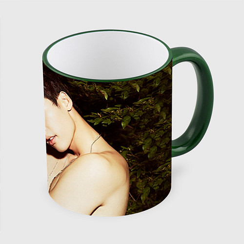 Кружка цветная Lee Jong Hyun / 3D-Зеленый кант – фото 1