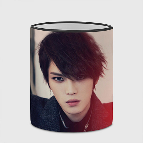 Кружка цветная Kim JaeJoong / 3D-Черный кант – фото 2