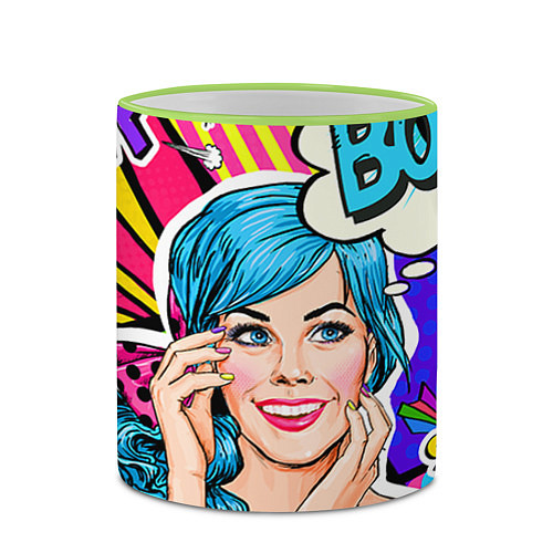 Кружка цветная Pop art / 3D-Светло-зеленый кант – фото 2