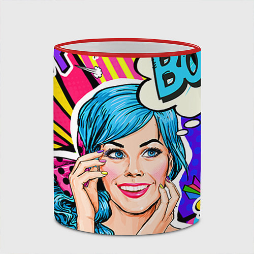 Кружка цветная Pop art / 3D-Красный кант – фото 2