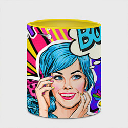 Кружка 3D Pop art, цвет: 3D-белый + желтый — фото 2