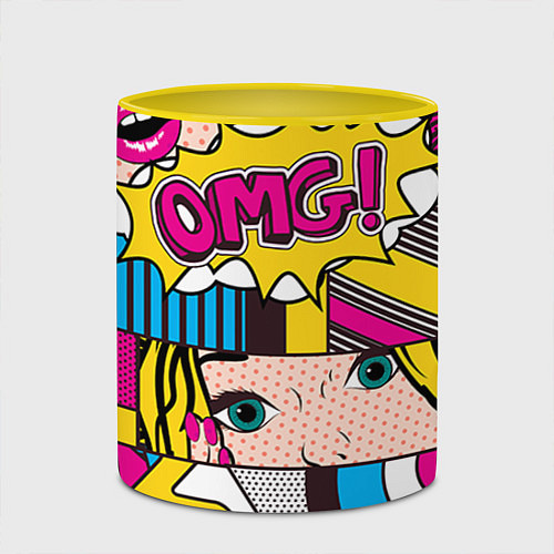 Кружка цветная POP ART / 3D-Белый + желтый – фото 2