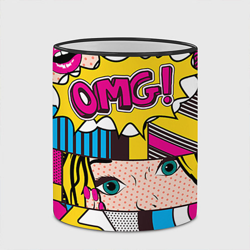Кружка цветная POP ART / 3D-Черный кант – фото 2