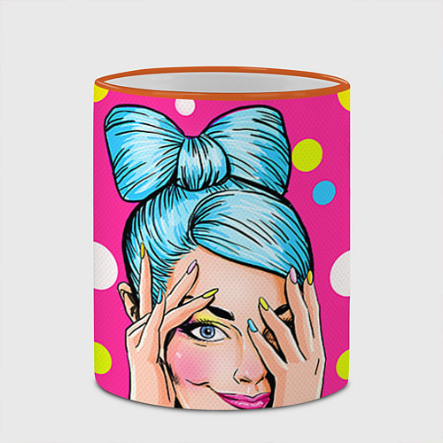 Кружка цветная POP ART / 3D-Оранжевый кант – фото 2