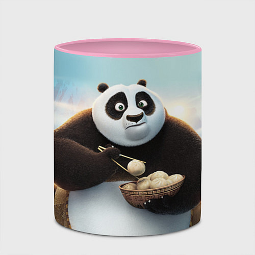 Кружка цветная Кунг фу панда / 3D-Белый + розовый – фото 2