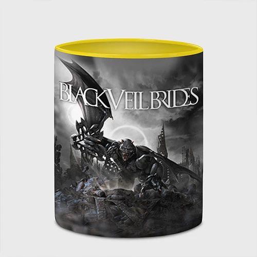 Кружка цветная Black Veil Brides: Faithless / 3D-Белый + желтый – фото 2