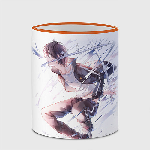 Кружка цветная Бездомный бог / 3D-Оранжевый кант – фото 2