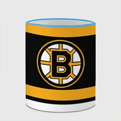 Кружка 3D Boston Bruins, цвет: 3D-небесно-голубой кант — фото 2