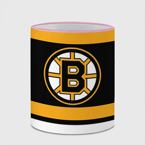 Кружка цветная Boston Bruins / 3D-Розовый кант – фото 2