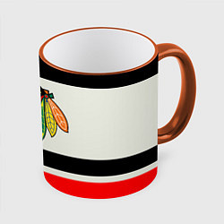 Кружка 3D Chicago Blackhawks, цвет: 3D-оранжевый кант