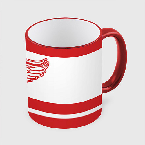 Кружка цветная Detroit Red Wings / 3D-Красный кант – фото 1