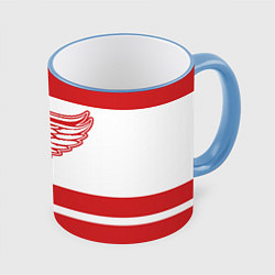 Кружка 3D Detroit Red Wings, цвет: 3D-небесно-голубой кант