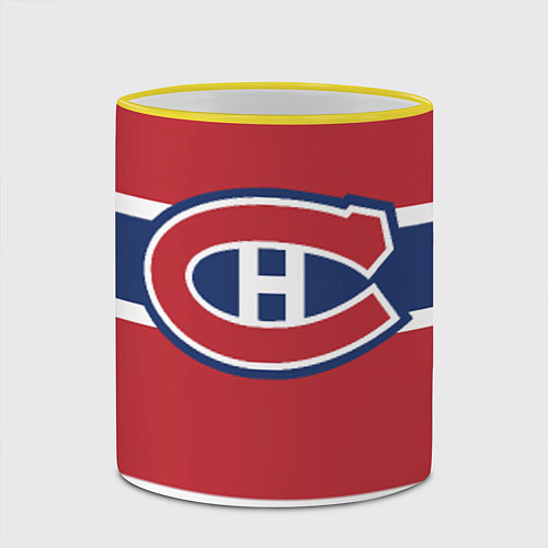 Кружка цветная Montreal Canadiens / 3D-Желтый кант – фото 2