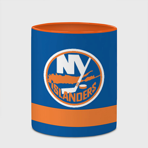 Кружка цветная New York Islanders / 3D-Белый + оранжевый – фото 2