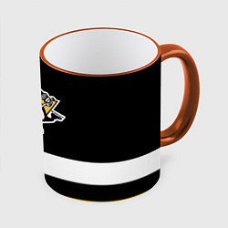 Кружка 3D Pittsburgh Penguins: Black, цвет: 3D-оранжевый кант