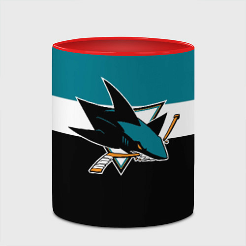 Кружка цветная San Jose Sharks / 3D-Белый + красный – фото 2