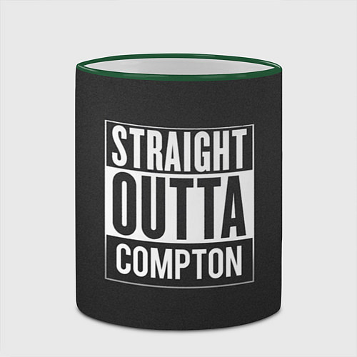 Кружка цветная Straight Outta Compton / 3D-Зеленый кант – фото 2