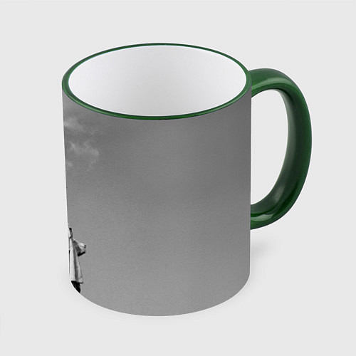 Кружка цветная Статуя Свободы / 3D-Зеленый кант – фото 1