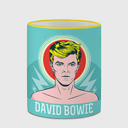 Кружка 3D David Bowie: pop-art, цвет: 3D-желтый кант — фото 2