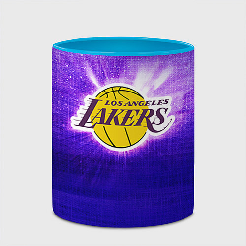 Кружка цветная Los Angeles Lakers / 3D-Белый + небесно-голубой – фото 2