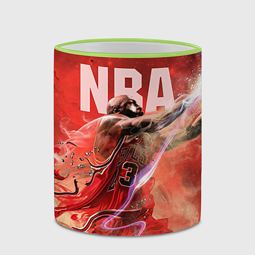 Кружка цветная Спорт NBA / 3D-Светло-зеленый кант – фото 2